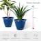 Glitzhome® Round Faux Ceramic Pot Plastic Planter Set